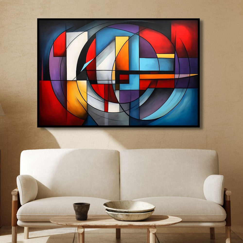 Modern Colorful Abstract Landscape Canvas Wall Art - Designity Art