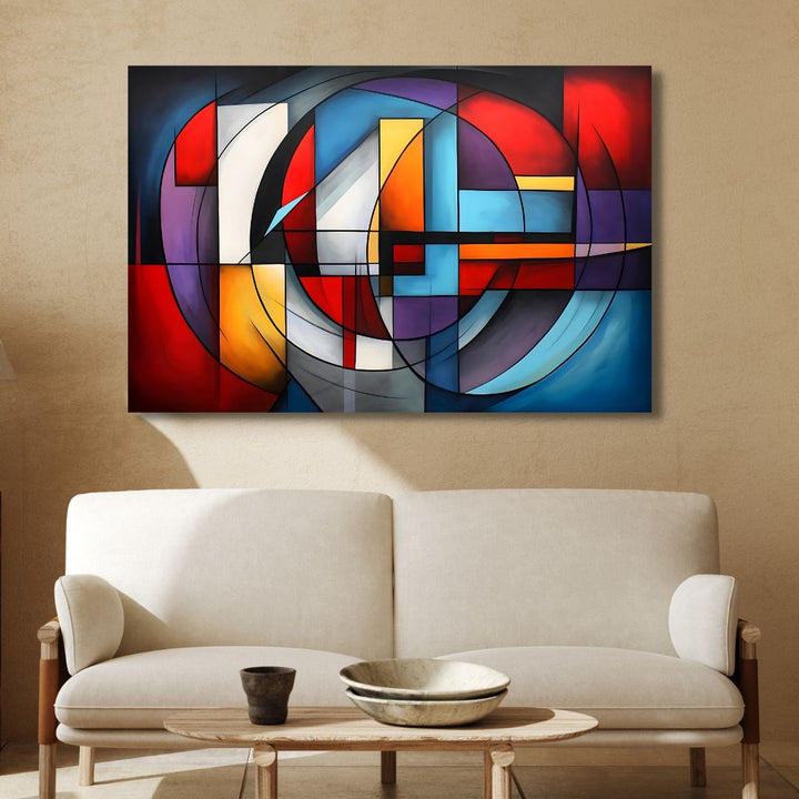 Modern Colorful Abstract Landscape Canvas Wall Art - Designity Art