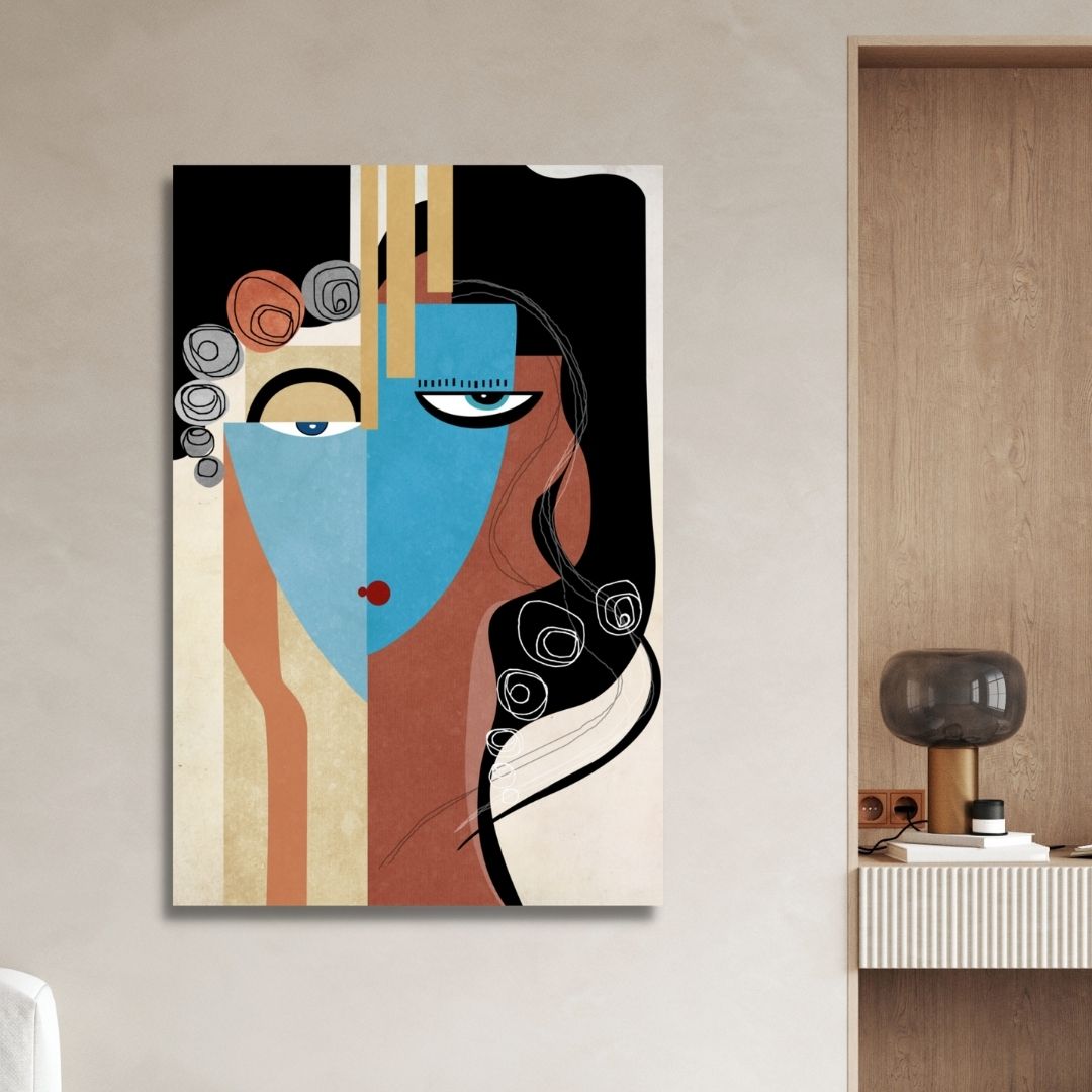 Modern Geometric Portrait Abstract Art - Designity Art