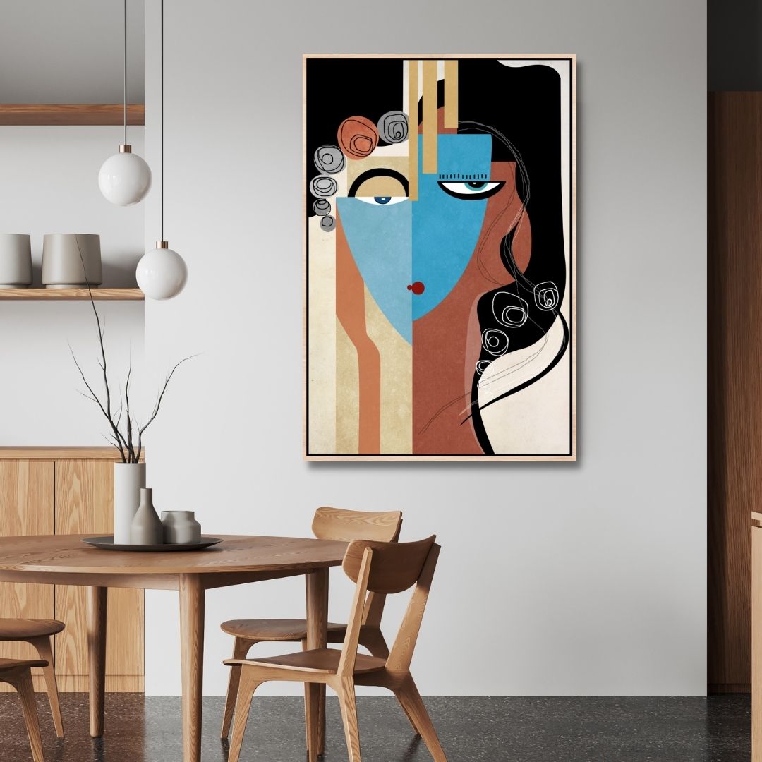 Modern Geometric Portrait Abstract Art - Designity Art