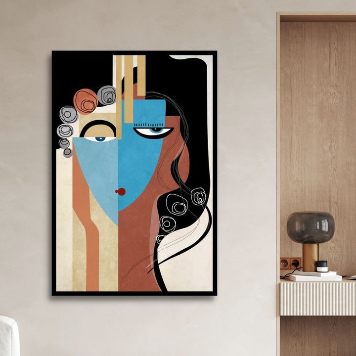 Modern Geometric Portrait Abstract Art - Designity Art