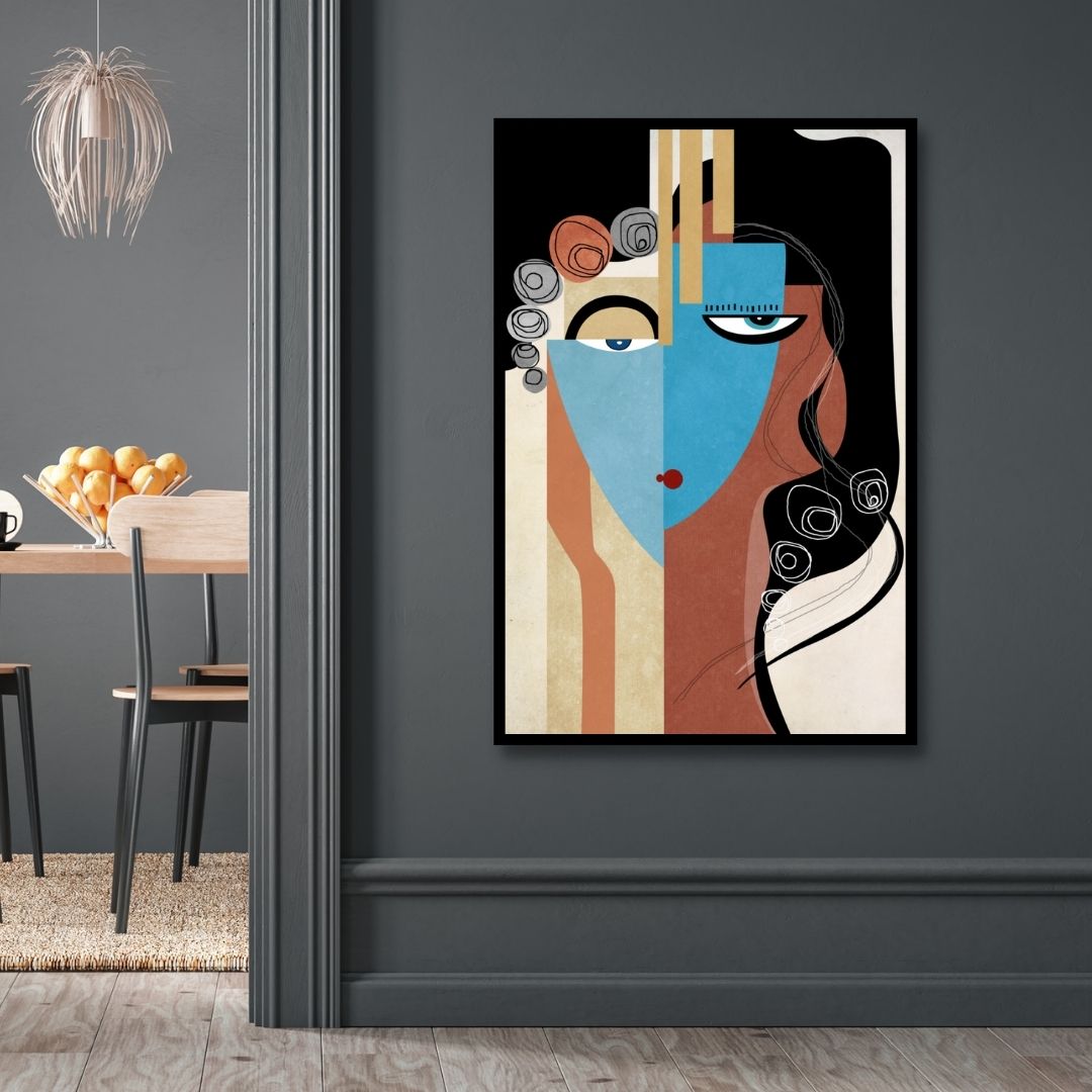 Modern Geometric Portrait Abstract Art - Designity Art