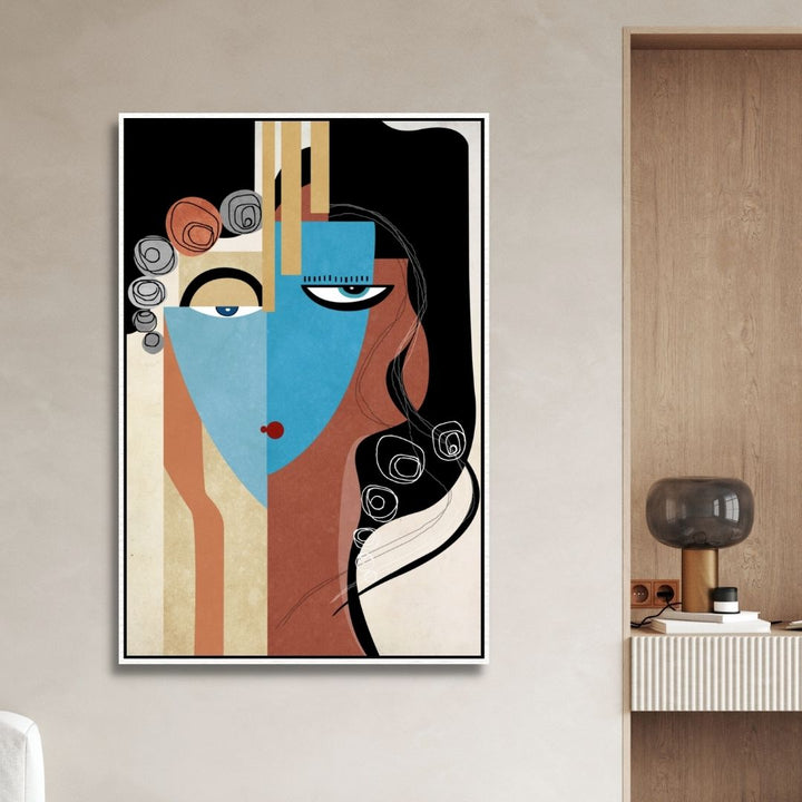 Modern Geometric Portrait Abstract Art - Designity Art