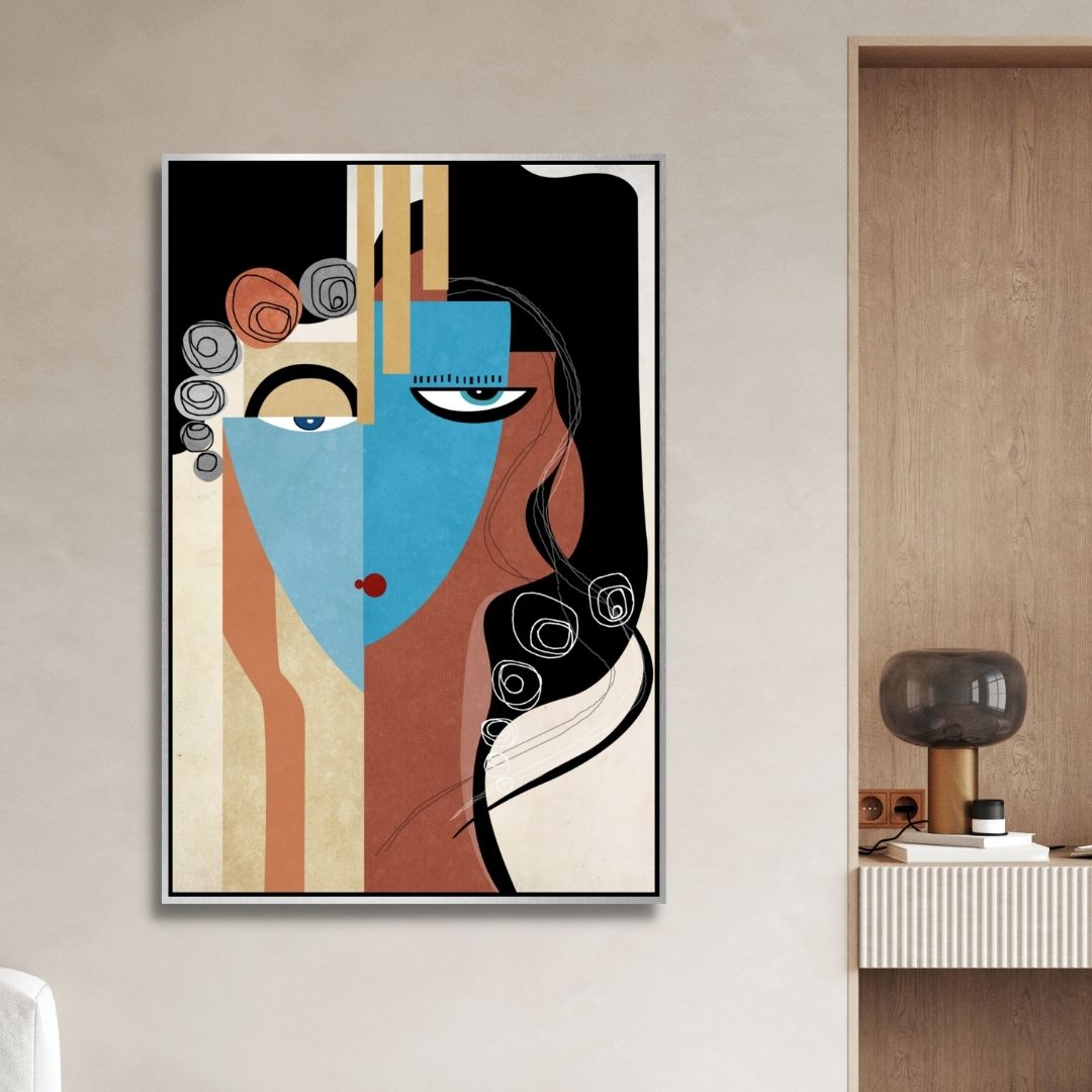 Modern Geometric Portrait Abstract Art - Designity Art