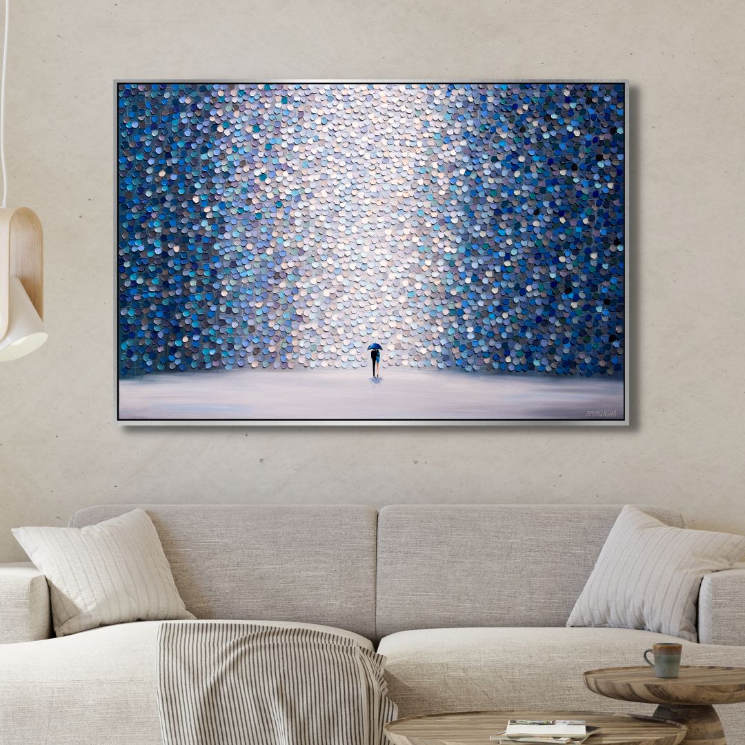 Moonlight Serenade Abstract Canvas Wall Art - Designity Art