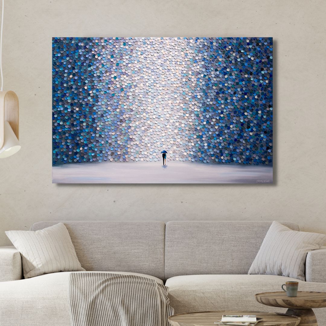 Moonlight Serenade Abstract Canvas Wall Art - Designity Art