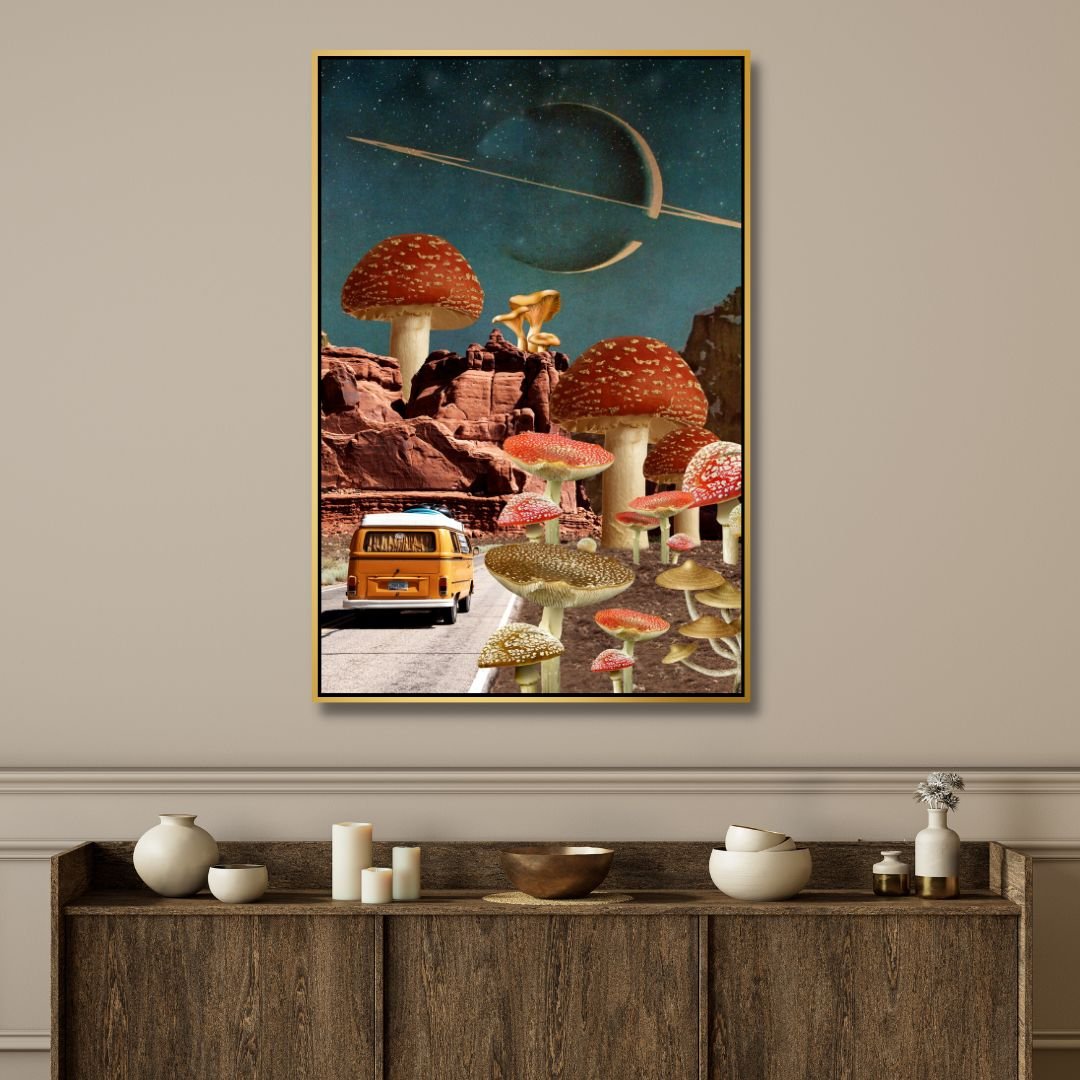 Mushroom Tripping Psychedelic Canvas Art - Designity Art