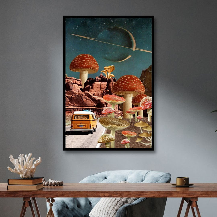 Mushroom Tripping Psychedelic Canvas Art - Designity Art