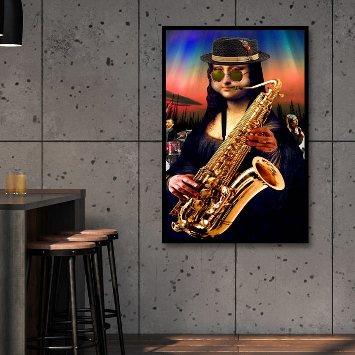 Musician Mona Lisa Canvas Wall Art - Designity Art