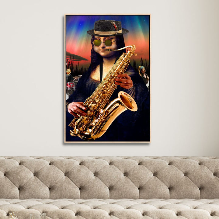 Musician Mona Lisa Canvas Wall Art - Designity Art