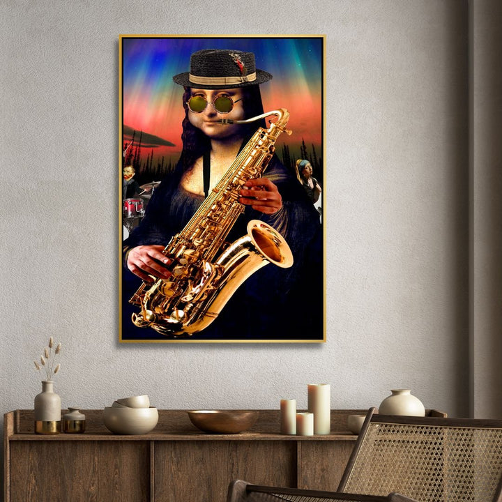 Musician Mona Lisa Canvas Wall Art - Designity Art