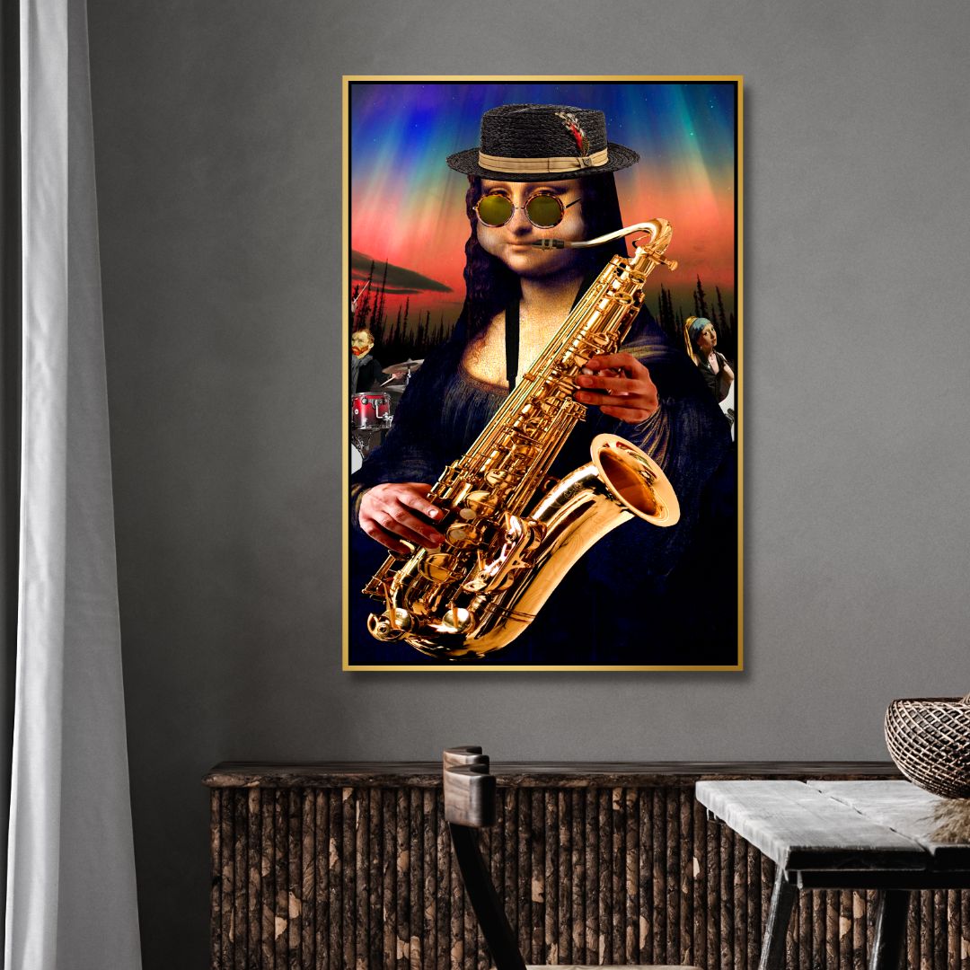 Musician Mona Lisa Canvas Wall Art - Designity Art