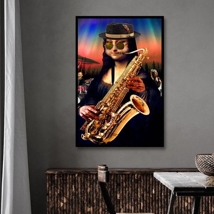 Musician Mona Lisa Canvas Wall Art - Designity Art