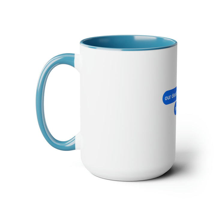 "Our Deadline is Tonight" Funny Workspace Two-Tone Coffee Mugs, 15oz - Mug - Designity Art