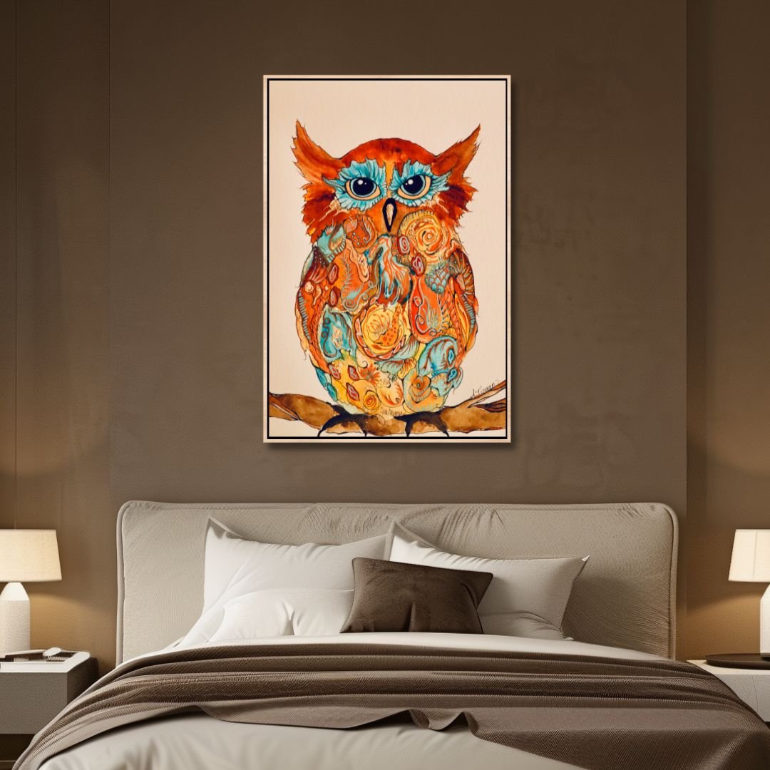 Owl Abstract Canvas Wall Art - Designity Art