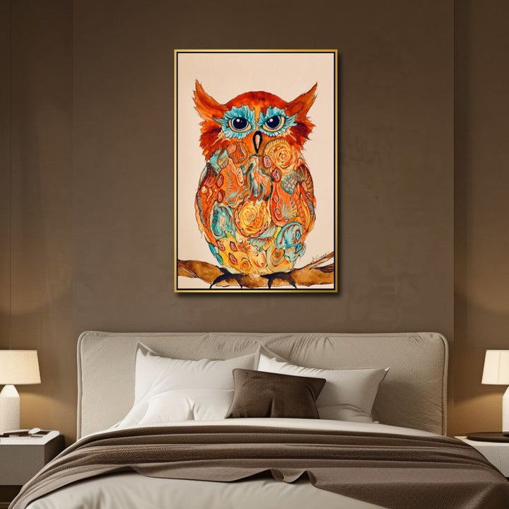 Owl Abstract Canvas Wall Art - Designity Art