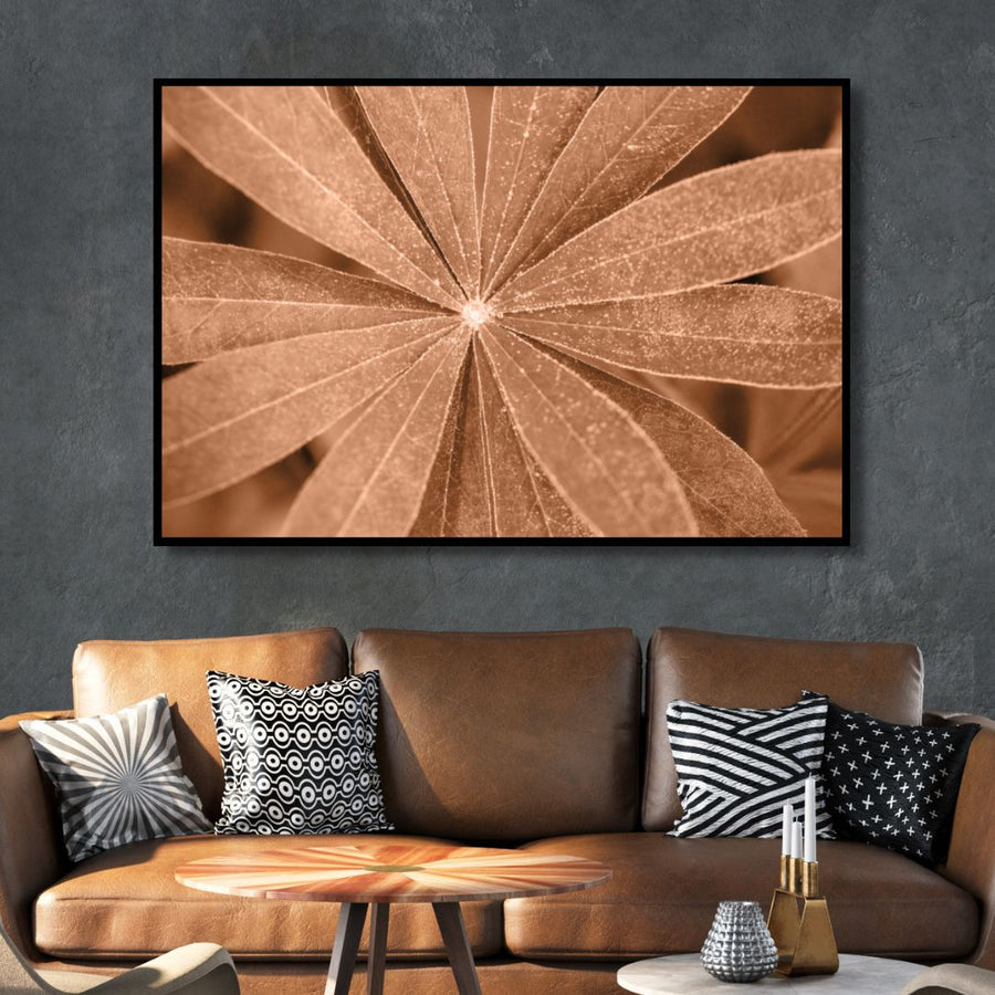Peach Fuzz Color Flower Abstract Canvas Wall Art - Designity Art