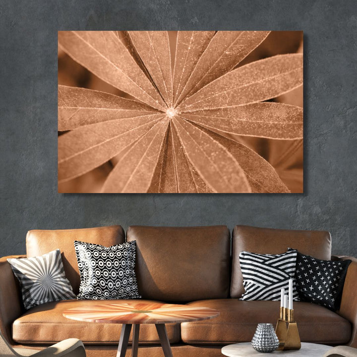 Peach Fuzz Color Flower Abstract Canvas Wall Art - Designity Art