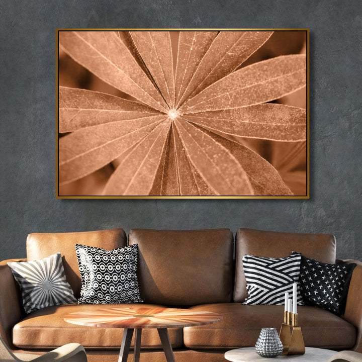 Peach Fuzz Color Flower Abstract Canvas Wall Art - Designity Art