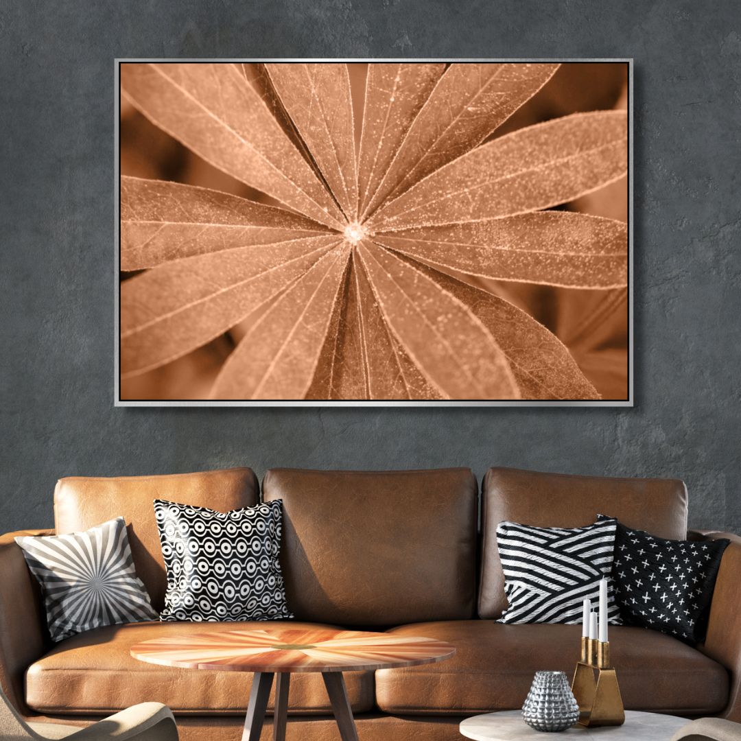 Peach Fuzz Color Flower Abstract Canvas Wall Art - Designity Art