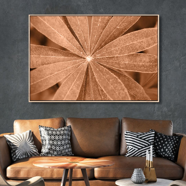 Peach Fuzz Color Flower Abstract Canvas Wall Art - Designity Art