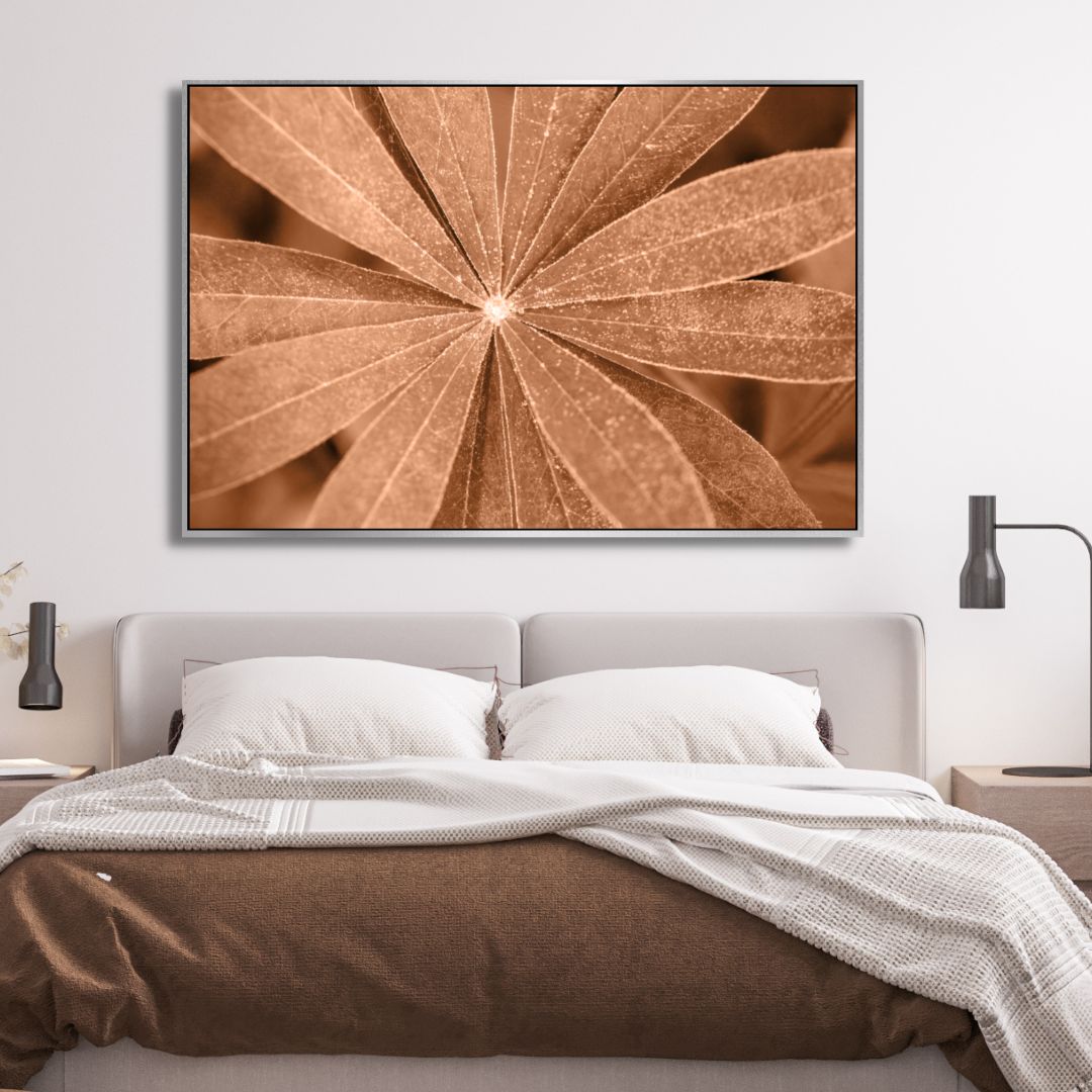 Peach Fuzz Color Flower Abstract Canvas Wall Art - Designity Art