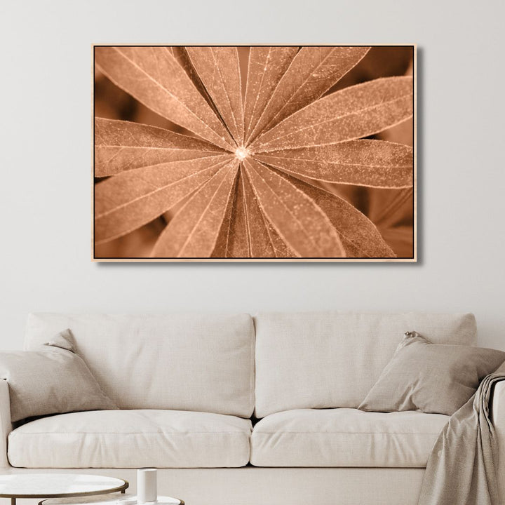 Peach Fuzz Color Flower Abstract Canvas Wall Art - Designity Art