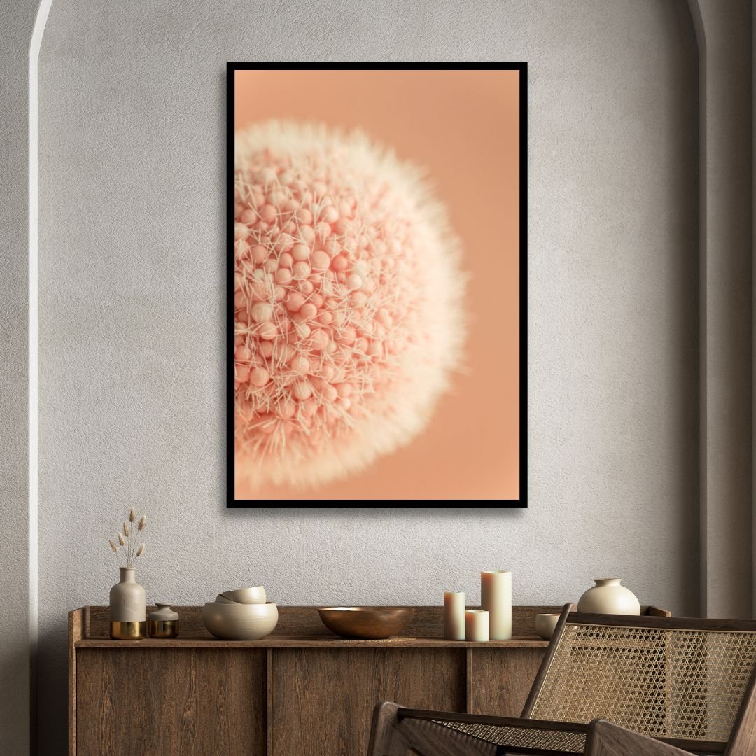 Peach Fuzz Fluffy Balls Abstract Canvas Wall Art - Designity Art