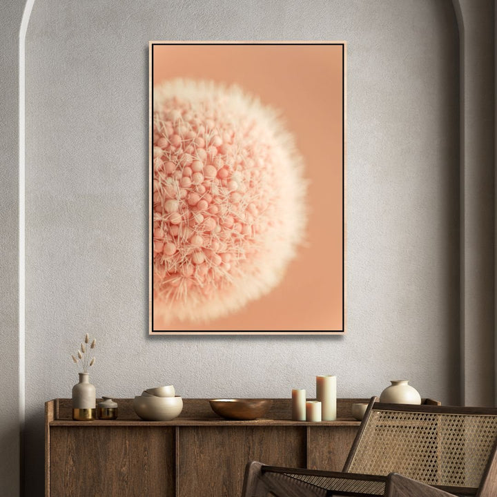 Peach Fuzz Fluffy Balls Abstract Canvas Wall Art - Designity Art