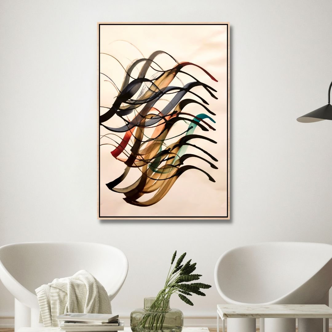 Persian Calligraphy Elements Abstract Canvas Art - Designity Art