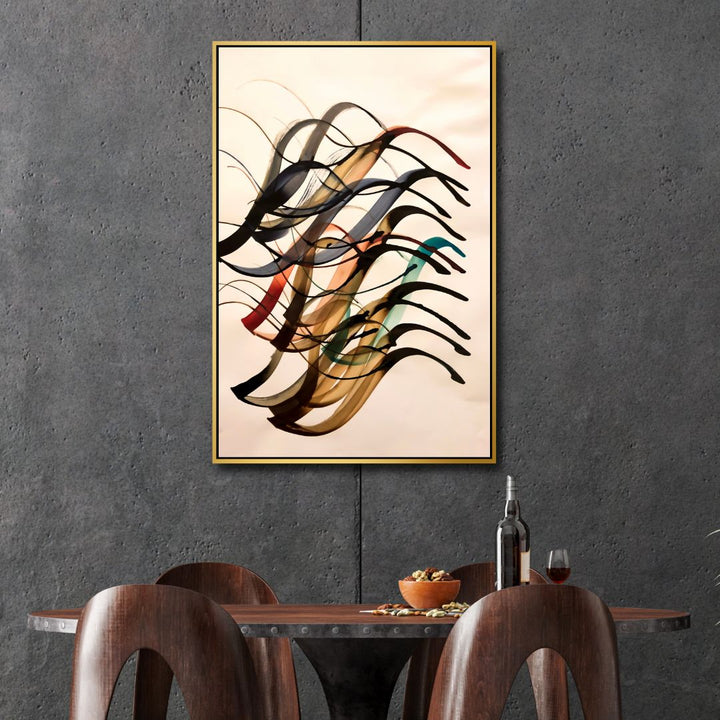 Persian Calligraphy Elements Abstract Canvas Art - Designity Art
