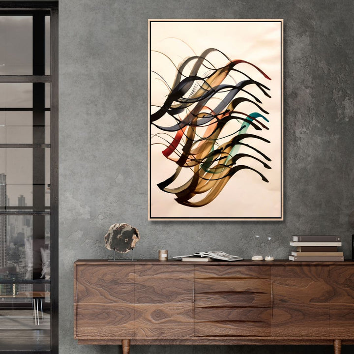 Persian Calligraphy Elements Abstract Canvas Art - Designity Art