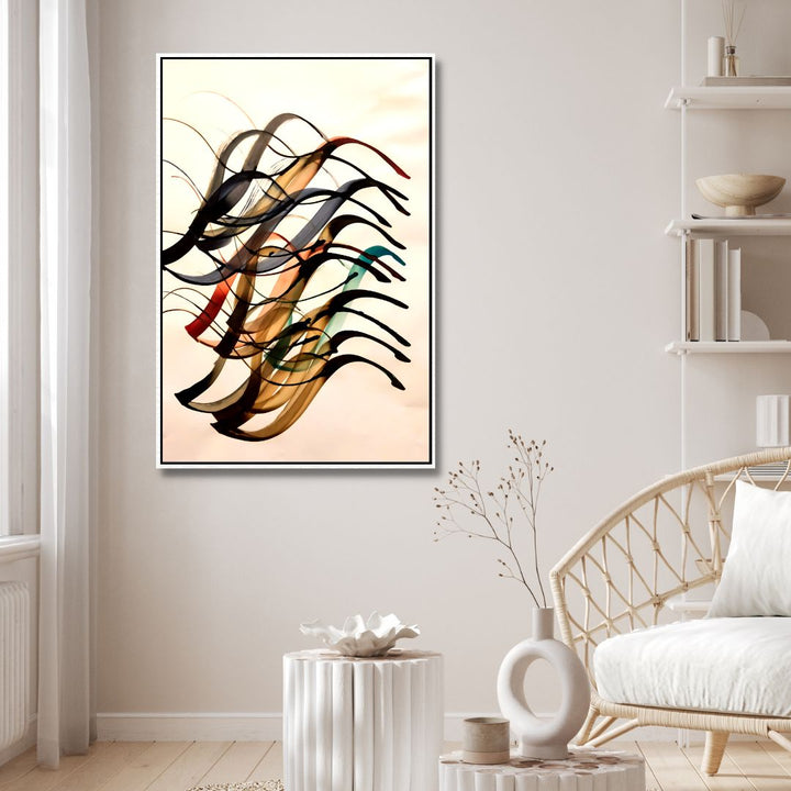 Persian Calligraphy Elements Abstract Canvas Art - Designity Art