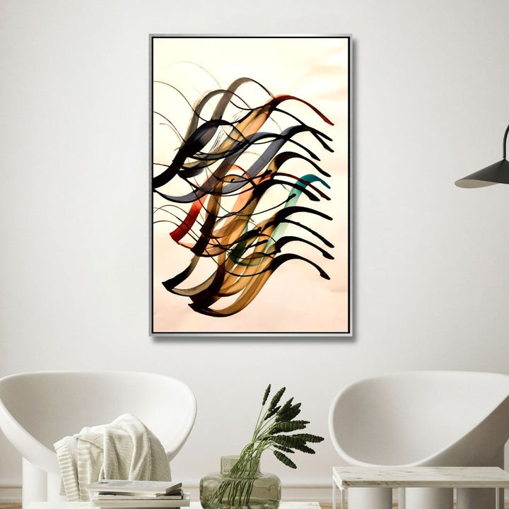 Persian Calligraphy Elements Abstract Canvas Art - Designity Art