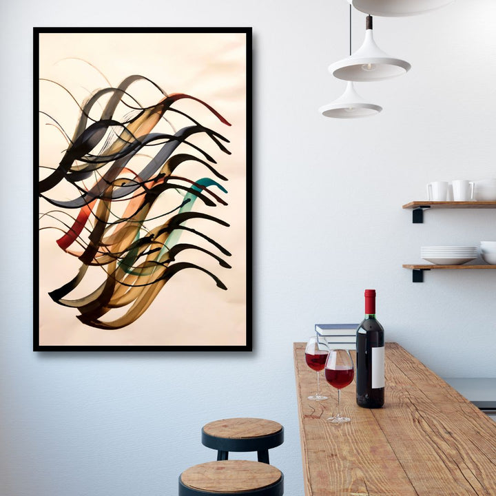 Persian Calligraphy Elements Abstract Canvas Art - Designity Art