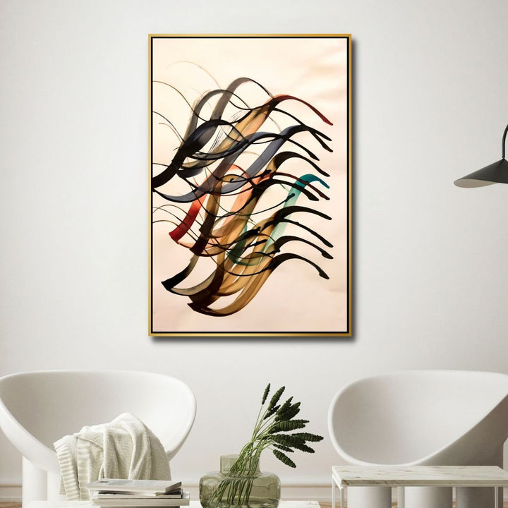 Persian Calligraphy Elements Abstract Canvas Art - Designity Art