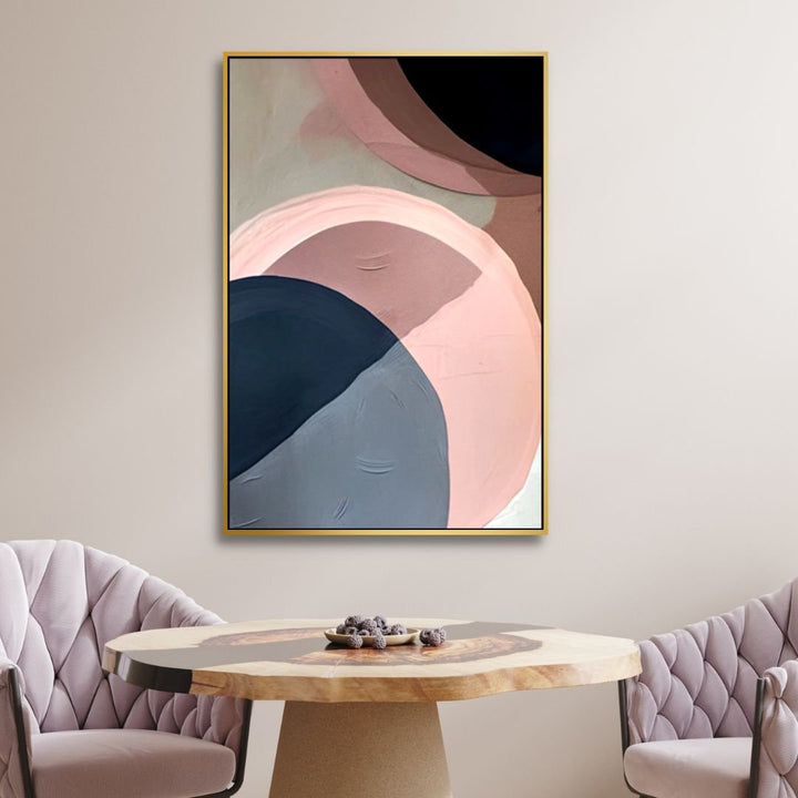 Pink and Blue Watercolor Geometric Abstract Art - Designity Art