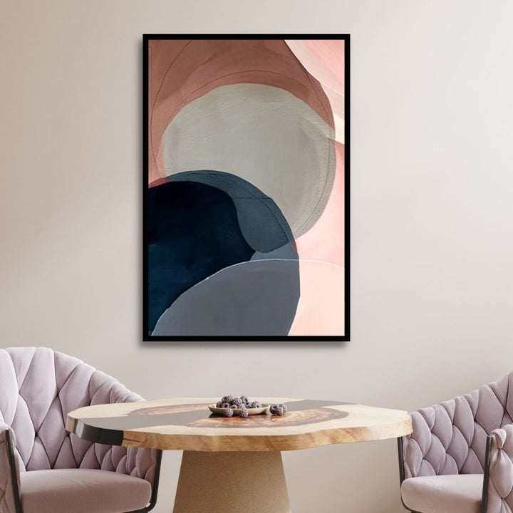 Pink and Blue Watercolor Geometric Abstract Art - Designity Art