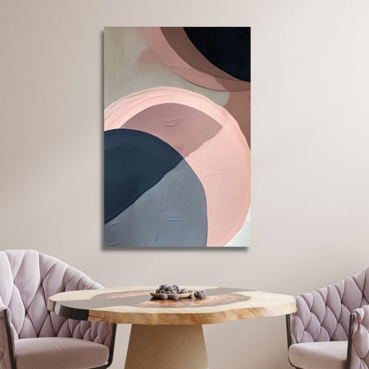 Pink and Blue Watercolor Geometric Abstract Art - Designity Art