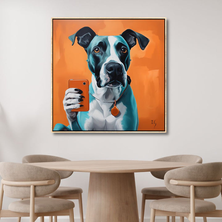 Pitbull’s Selfie Canvas Wall Art - Designity Art