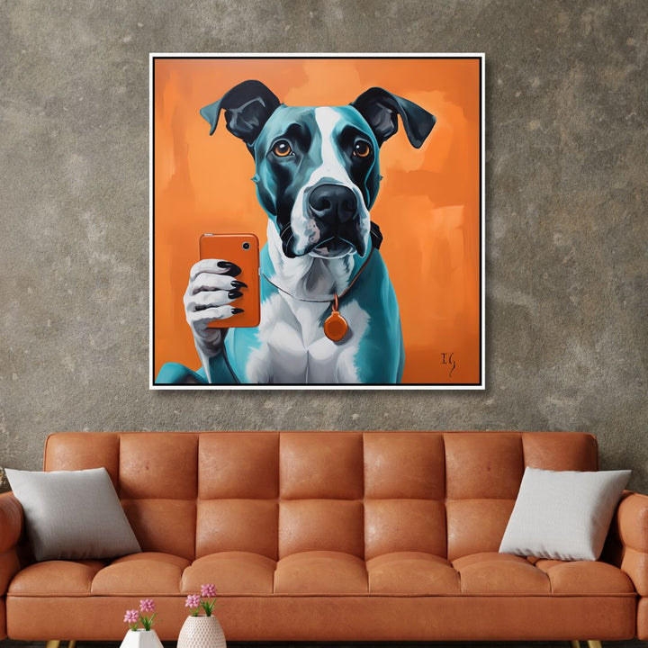 Pitbull’s Selfie Canvas Wall Art - Designity Art