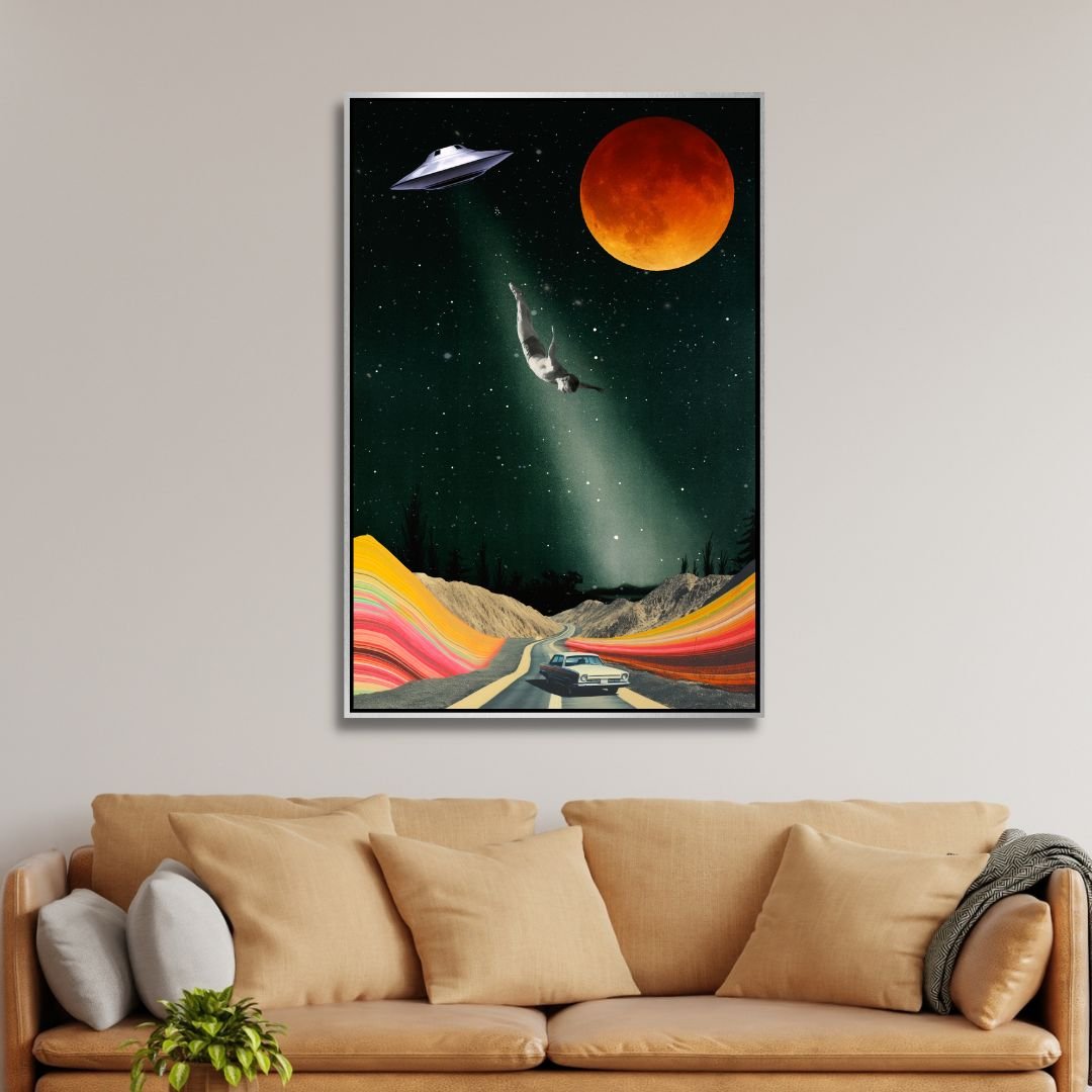 Retro Dove From Space Collage Pop Art - Designity Art