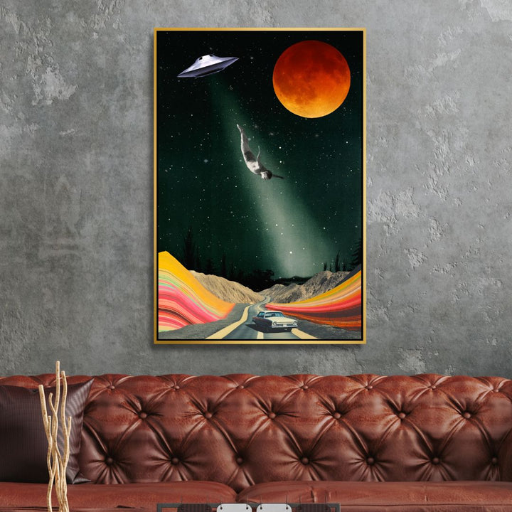 Retro Dove From Space Collage Pop Art - Designity Art