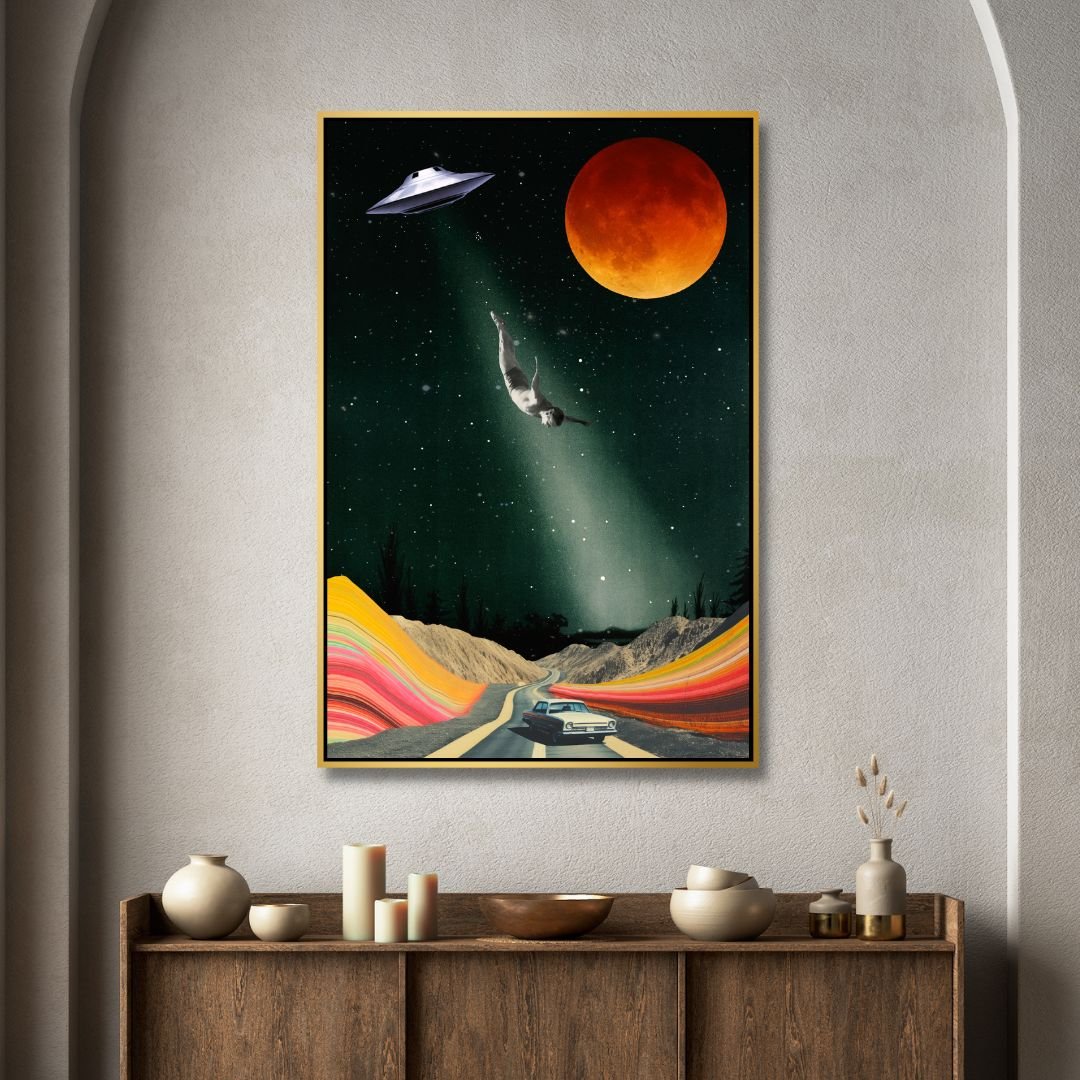 Retro Dove From Space Collage Pop Art - Designity Art