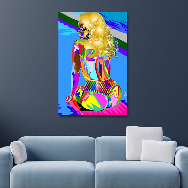 Rihanna Pop Art Portrait Canvas Wall Art - Designity Art