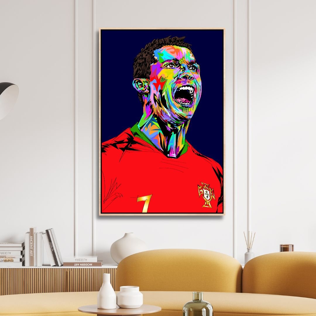 Ronaldo Pop Art Portrait Canvas Wall Art - Designity Art