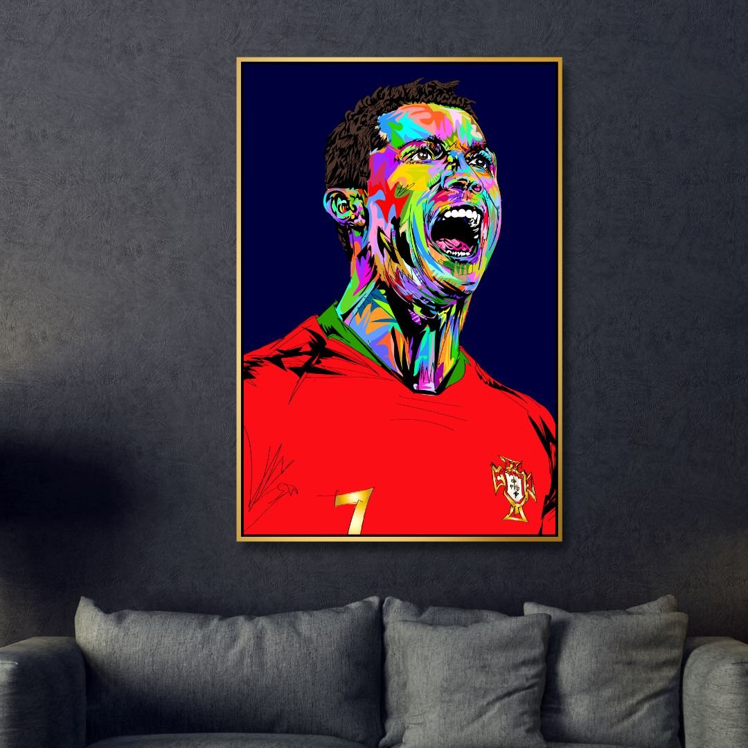 Ronaldo Pop Art Portrait Canvas Wall Art - Designity Art