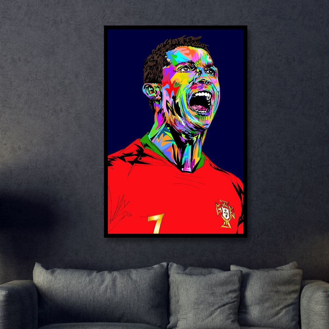 Ronaldo Pop Art Portrait Canvas Wall Art - Designity Art