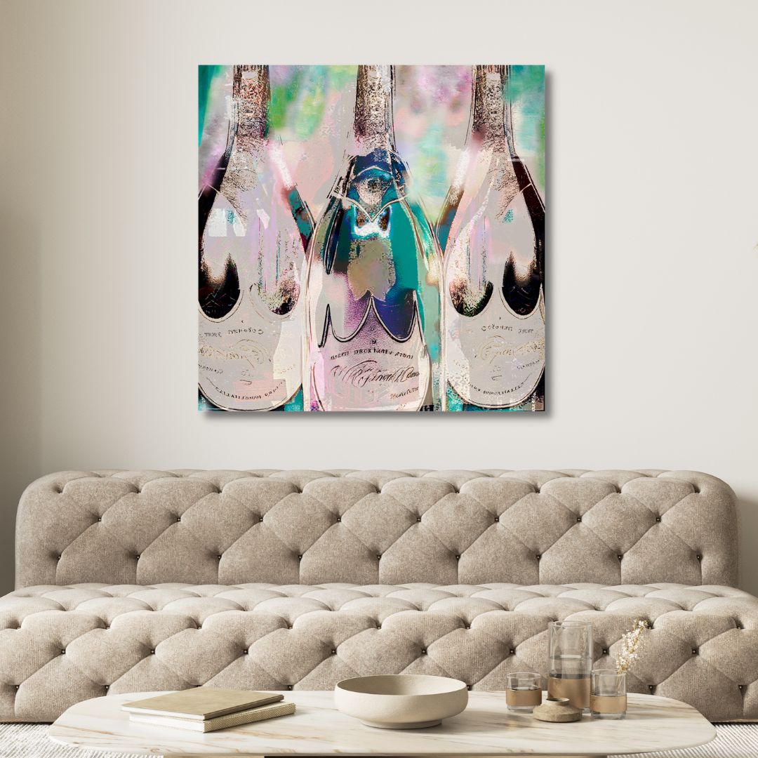 Shiny Champaigns Canvas Wall Art - Designity Art