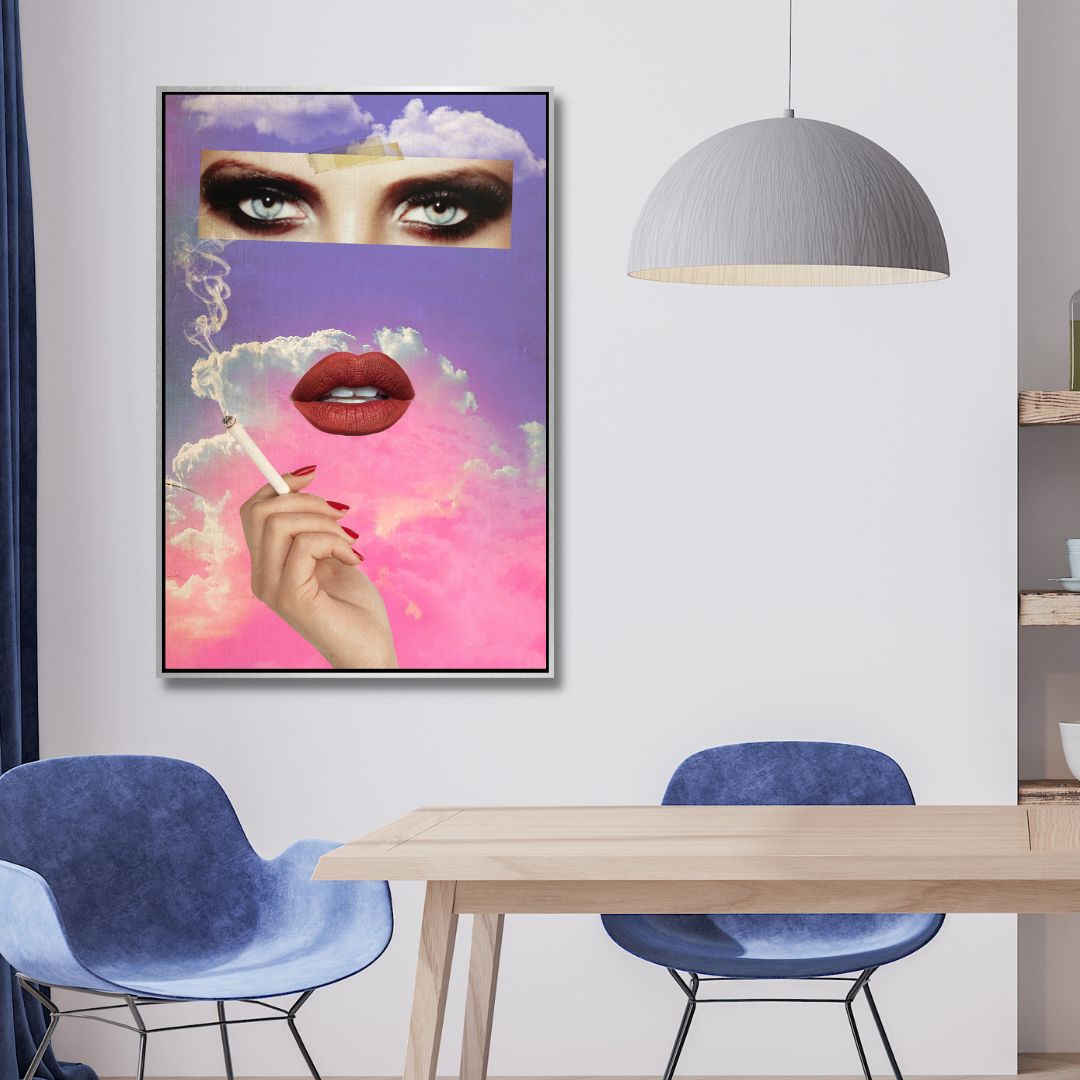 Smoking Woman Collage Pop Art - Designity Art